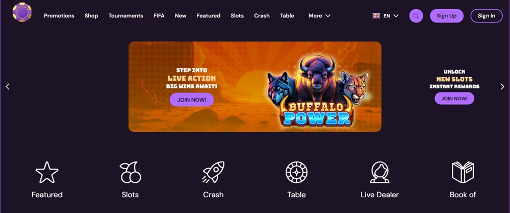 Betzito homepage with fruit-themed banners and a euro welcome bonus on a casino-only menu