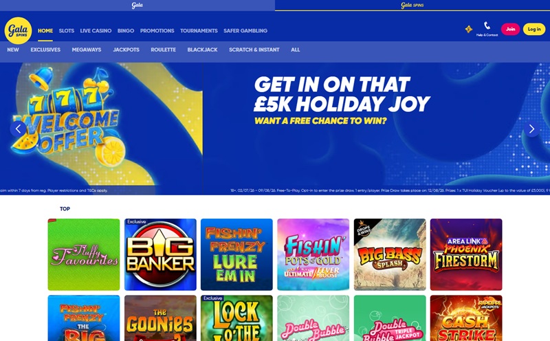 gala spins homepage