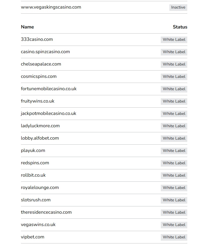 The UK Gambling Commission register for Grace Media (Gibraltar) Limited listing theresidencecasino.com among its white-label domains