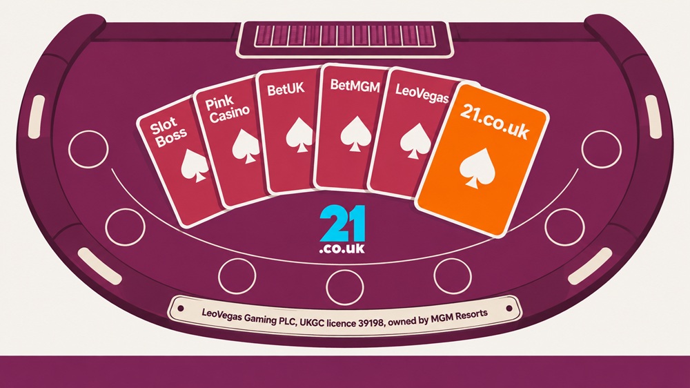 blackjack table diagram of 21couk and its sister sites on leovegas gaming's licence