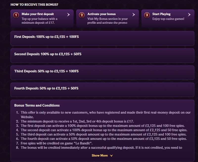 dice palace welcome package terms showing wagering and release caps