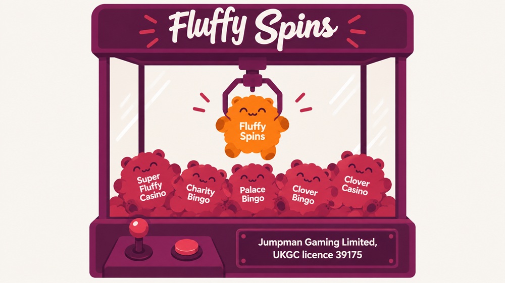 claw machine diagram of fluffy spins and its sister sites on jumpman gaming's licence