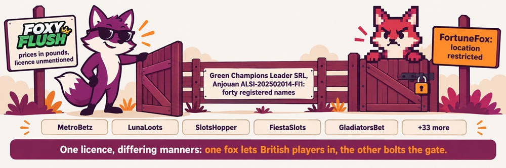 diagram of two foxes on one licence, one welcoming visitors and one refusing them