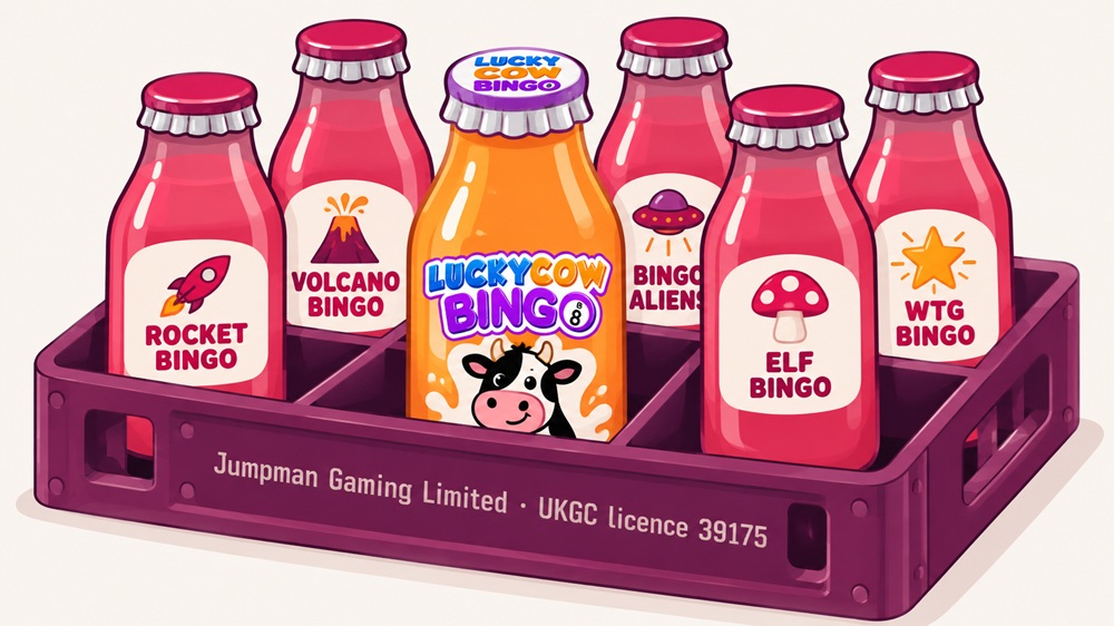 milk crate diagram of lucky cow bingo and its jumpman gaming sister sites