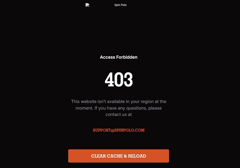 spinpolo.com refusing a uk visitor while the numbered address serves britain