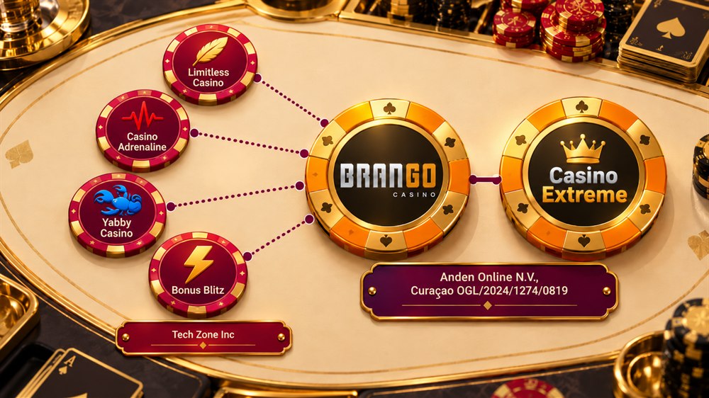 casino table diagram of brango casino and casino extreme under anden online, with four tech zone casinos