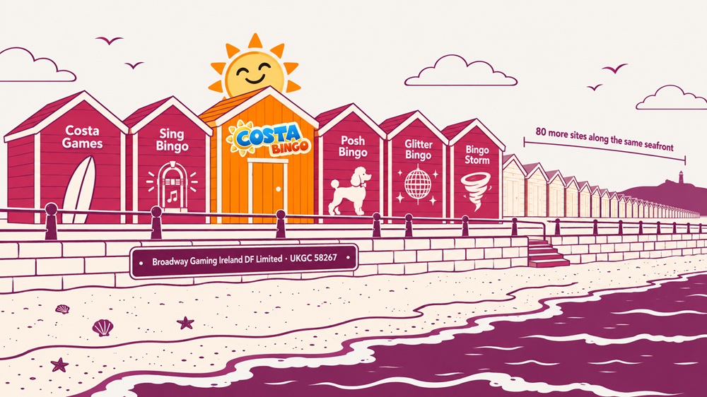 seaside beach hut diagram of costa bingo and its broadway gaming sister sites