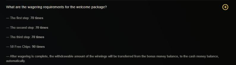 empire throne casino faq giving 70 times wagering for the welcome package