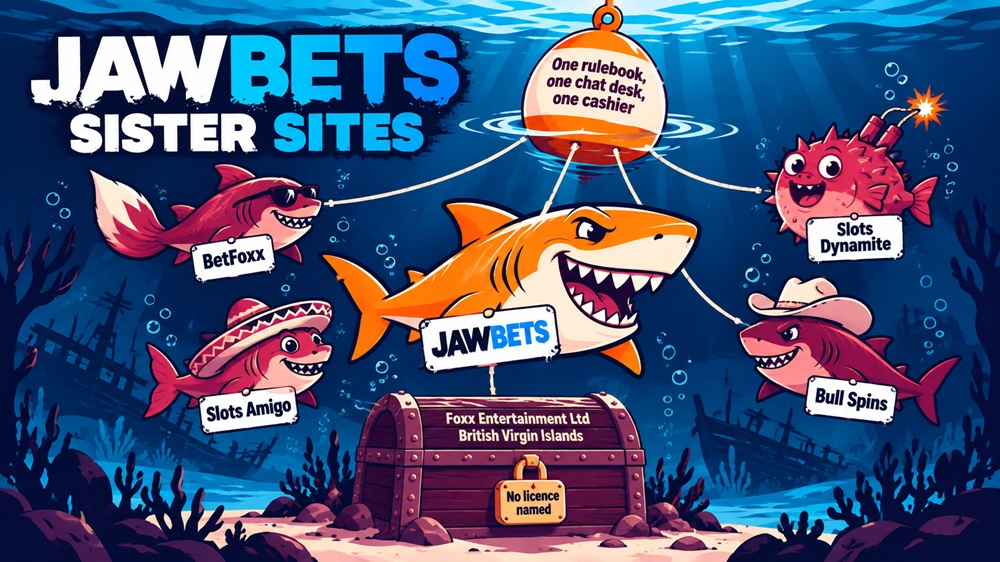 underwater diagram of jawbets and its foxx partners sister sites