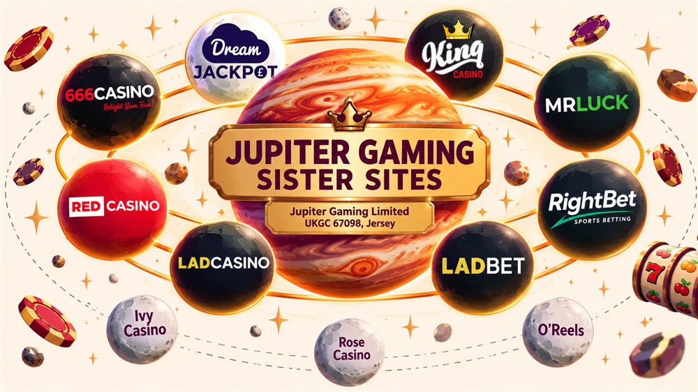 space diagram of jupiter gaming limited and its eight sister sites
