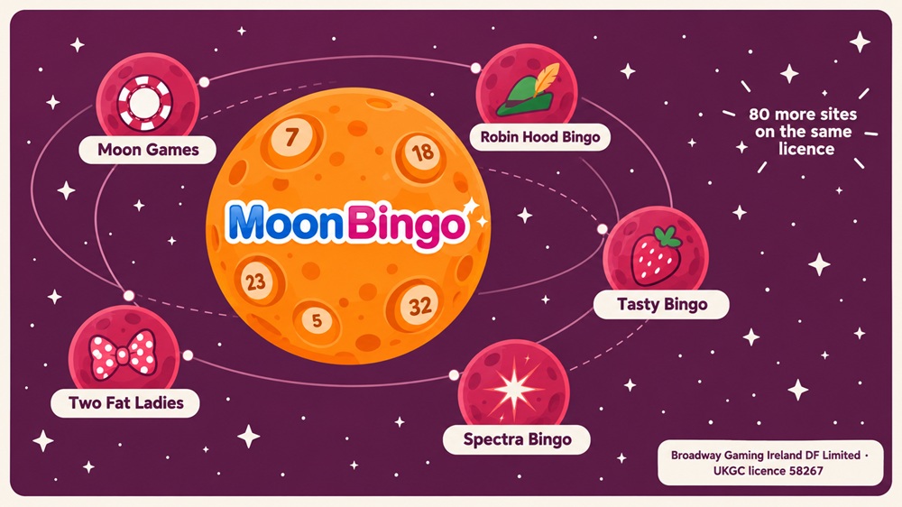 night sky diagram of moon bingo and its broadway gaming sister sites