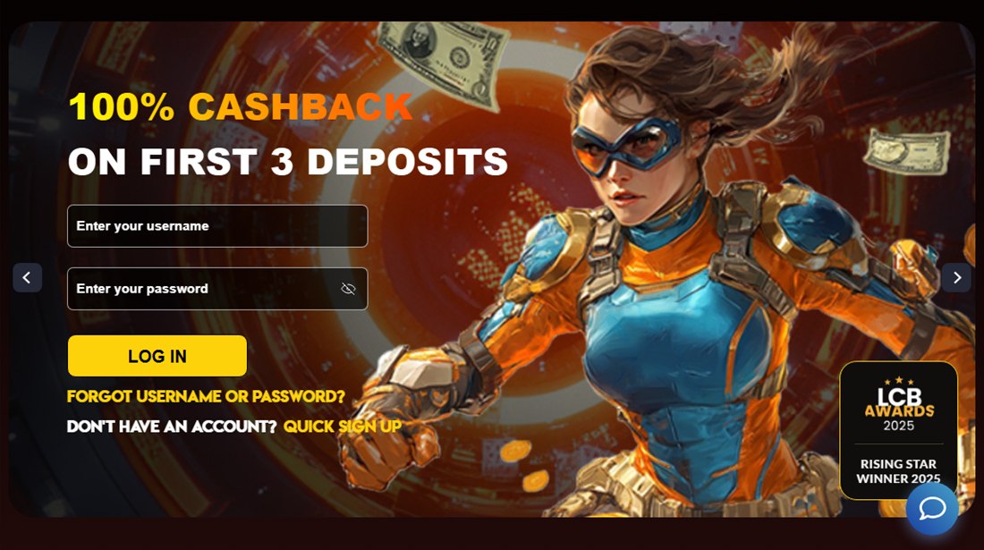 orbit spins homepage with its 100 percent cashback offer