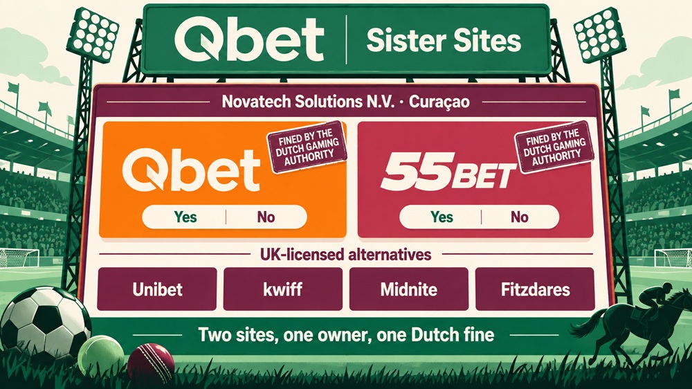 prediction board diagram of qbet and 55bet under novatech solutions with four uk alternatives