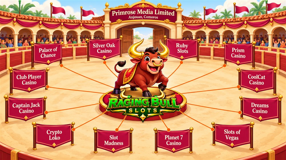 bullring diagram of raging bull slots and its primrose media sister sites