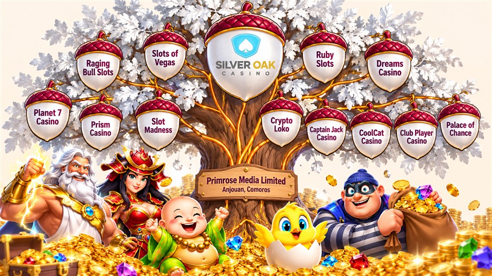 oak tree diagram of silver oak casino and its primrose media sister sites